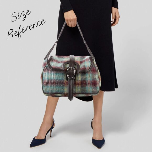 Stella McCartney -ONLY ONE- Multi-Color Aztec Tweed & Vegan Leather Shoulder Bag - Picture 10 of 14